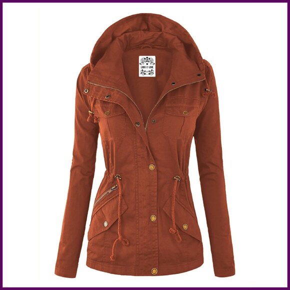 Lightweight Detachable Hood Anorak Jacket - Utility Safari Style - XXL